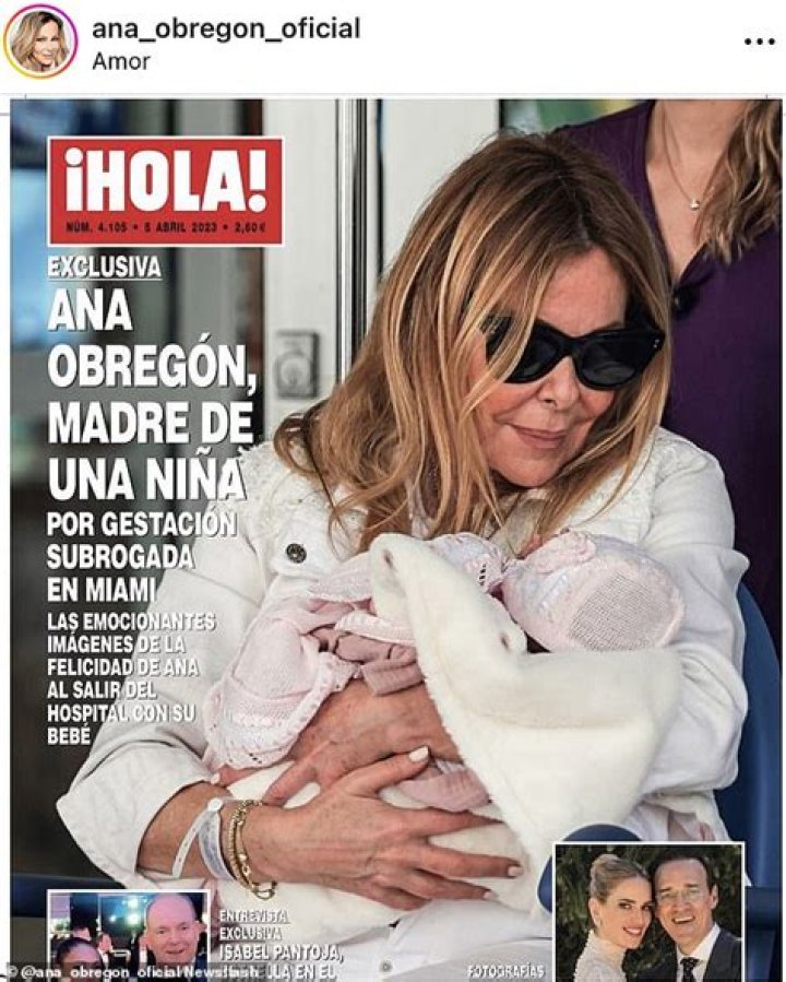 Ana Obregon: Spanish actress, 68, reveals surrogate baby is her late son’s