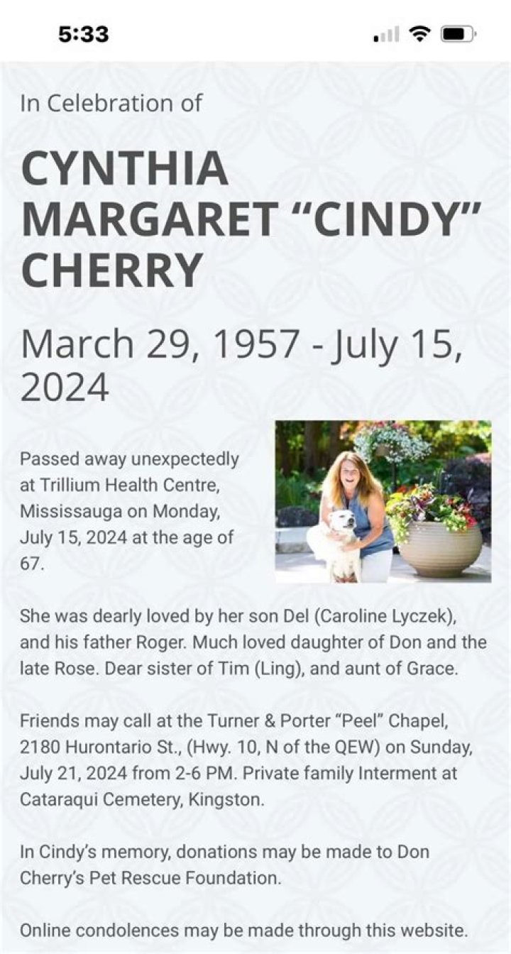 Explore Renfred Cherry Death & Obituary