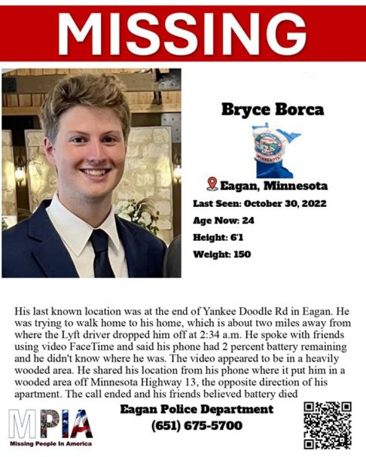 Help Find Missing Bryce Borca Who Was Last Seen along the Minnesota River in Eagan.