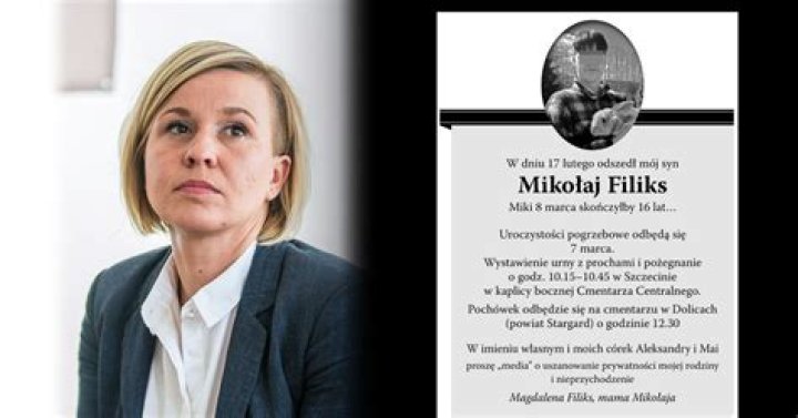 Mikolaj Filiks Dies By Suicide Magdalena Filiks, MP’S Son