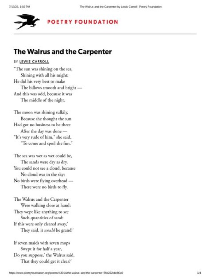 What is the real message of the poem The Walrus and the Carpenter? – Celebrity